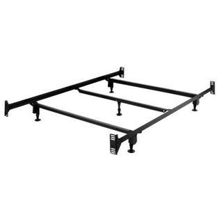 sturdy metal bed frame with headboard and footboard brackets|attachable headboard to metal frame.